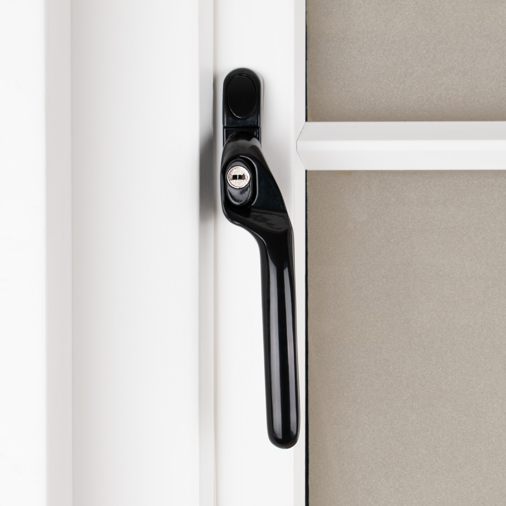 Timber Series Connoisseur MK2 Offset Locking Espag Window Handle - Black (Right Hand)